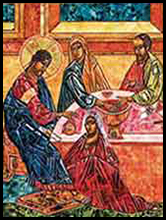 A religious icon of Christ and Bethany created by Father. Richard Cannuli