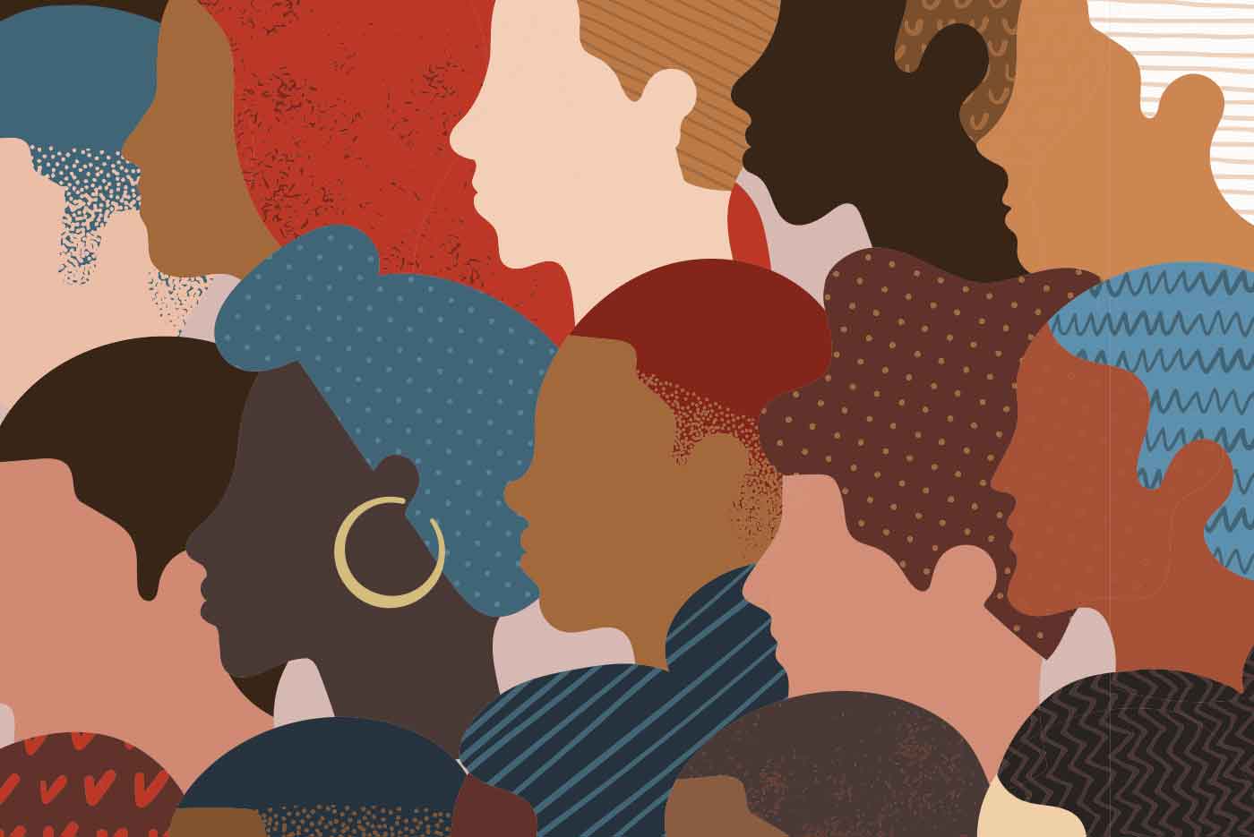 Illustration of diverse profile heads