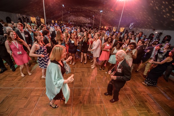 Reunion Crowd of alumni dancing at the Supernova Dinner-Dance