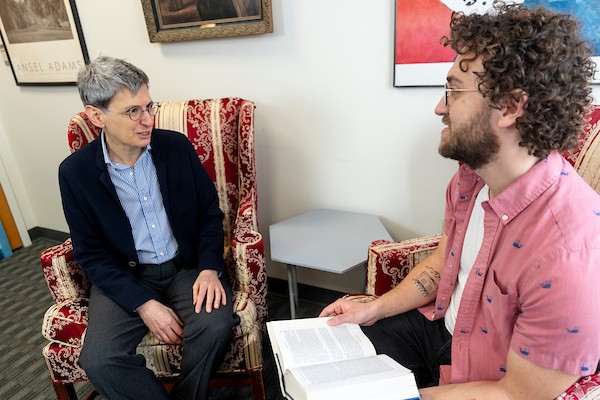 Dr. Julie Klein with a student.