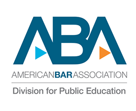 A logo of the American Bar Association's Division for Public Education.
