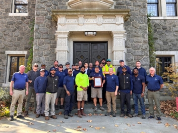 Villanova University's Grounds Department celebrates their recent awards at Stoneleigh garden. Villanova University's Grounds Department celebrates their recent awards at Stoneleigh garden.
