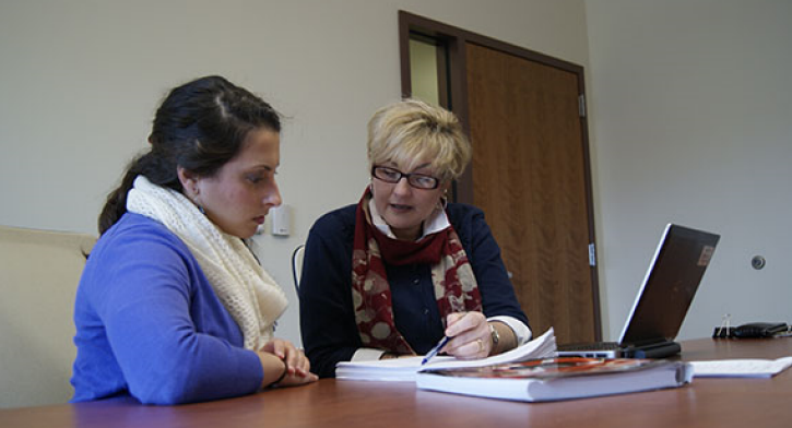 Student getting help with work