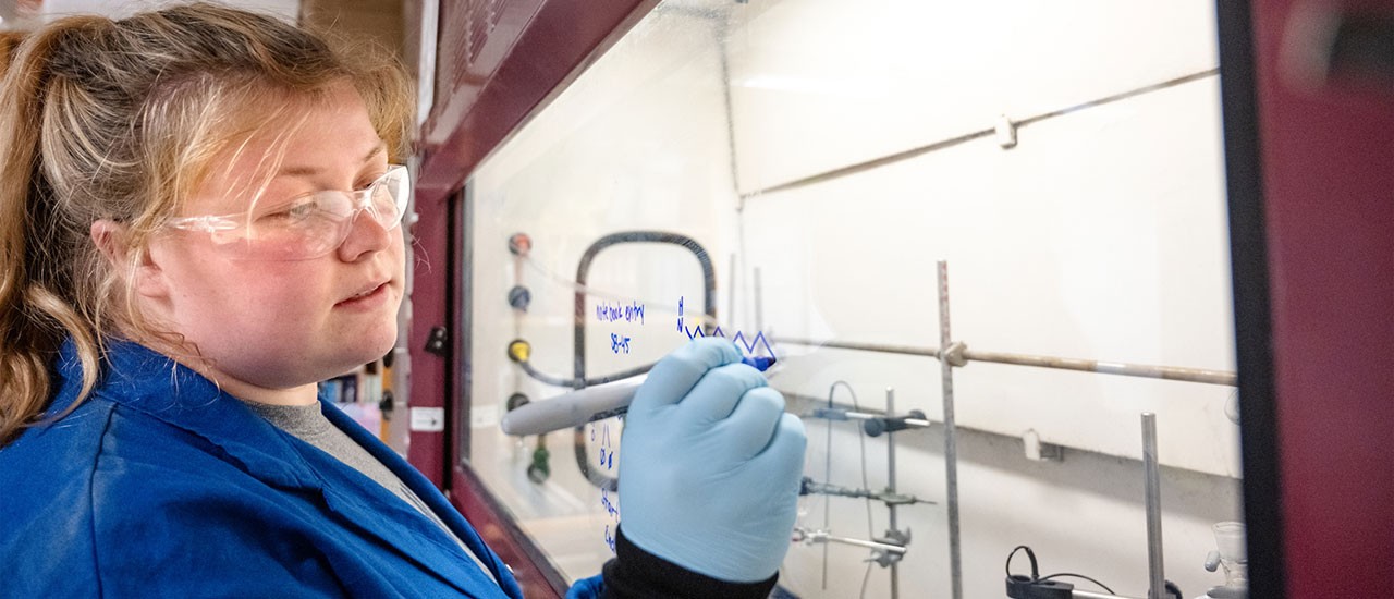 Student in chemistry lab