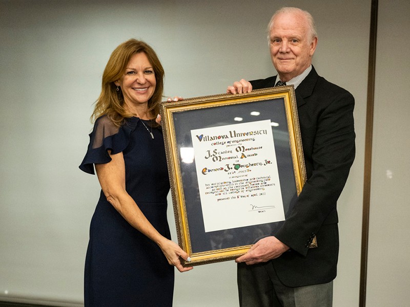 Dean Marcolongo and Ed Dougherty ’69 EE, ’86 MSCS, winner of the 2022 J. Stanley Morehouse Memorial Award. Dean Marcolongo and Ed Dougherty